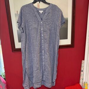 J. Jill Love Linen Top in Speckled Blue size XL petite
